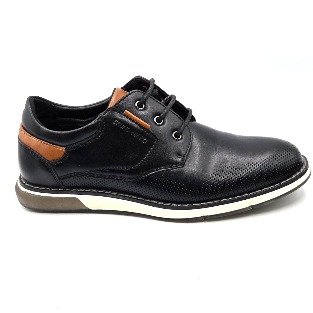 Bruno Marc Dress Shoes Black with Brown Accents‎ Boys Youth Size 3